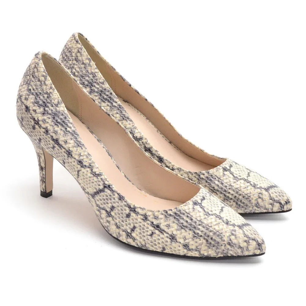 Cole Haan Grand Ambition Gray Snake Pump 75mm 10 B New